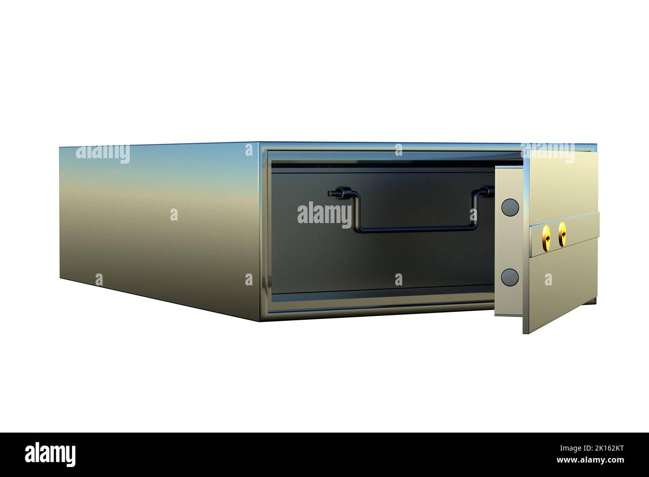 Isolated safe box on white background. 3D Render Stock Photo