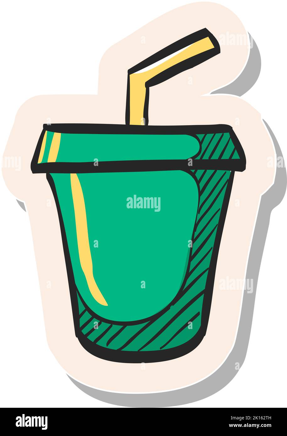 Hand drawn Fast food icon in sticker style vector illustration Stock ...