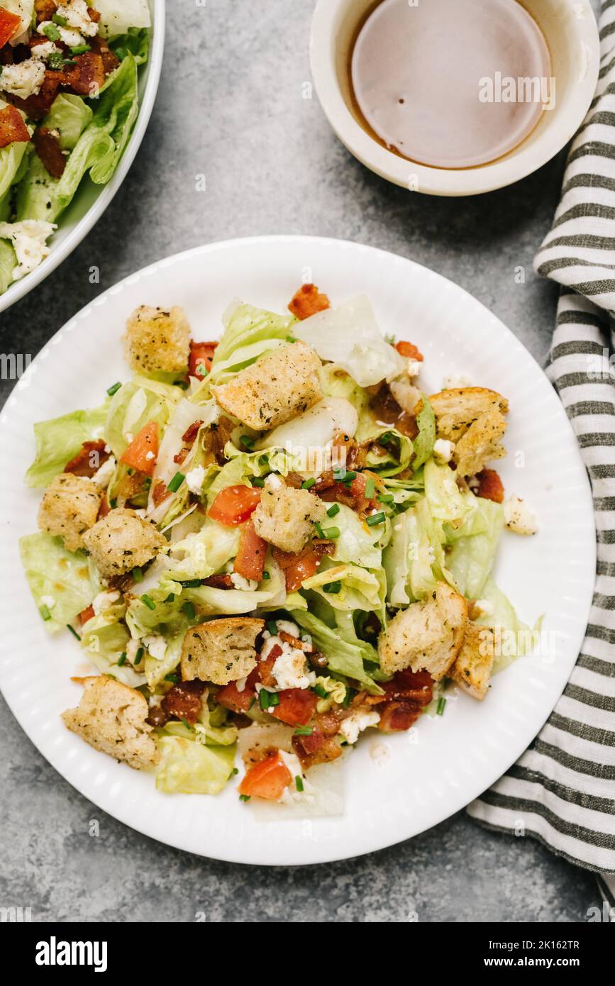 Iceberg Wedge Chop Salad with Bacon Stock Photo