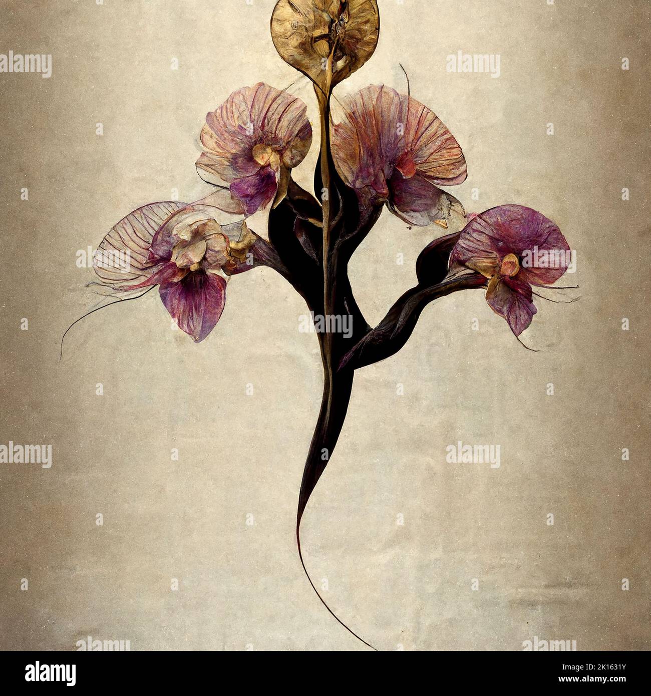 Botanical illustration and orchid hi-res stock photography and images