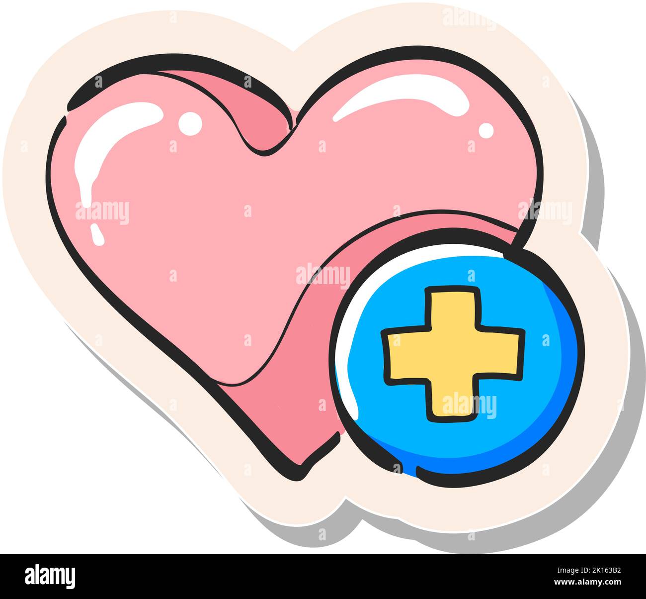 Hand drawn Favorite icon in sticker style vector illustration Stock ...