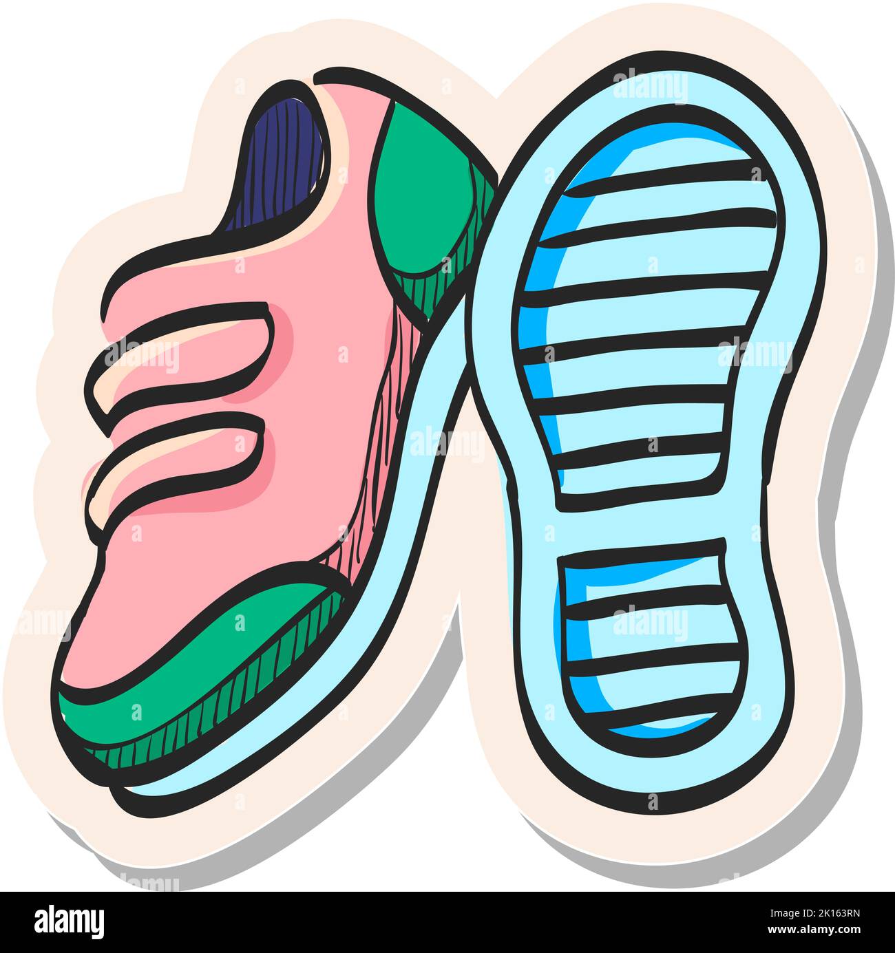 Hand drawn Shoes icon in sticker style vector illustration Stock Vector ...