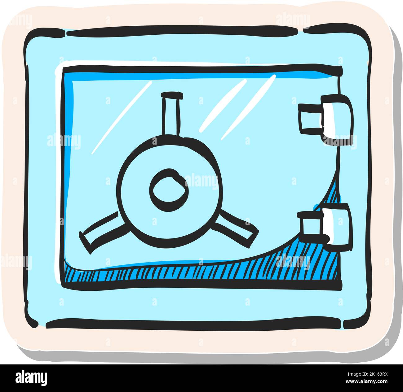 Hand drawn Safe box icon in sticker style vector illustration Stock ...