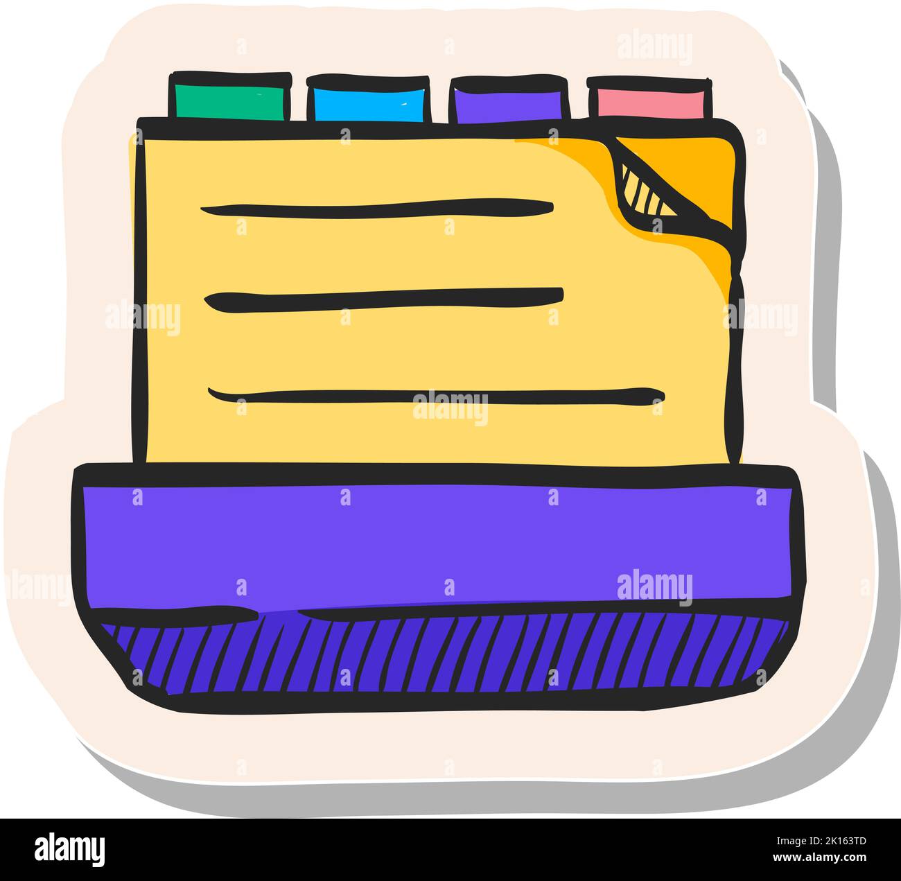 Hand drawn Medical records icon in sticker style vector illustration