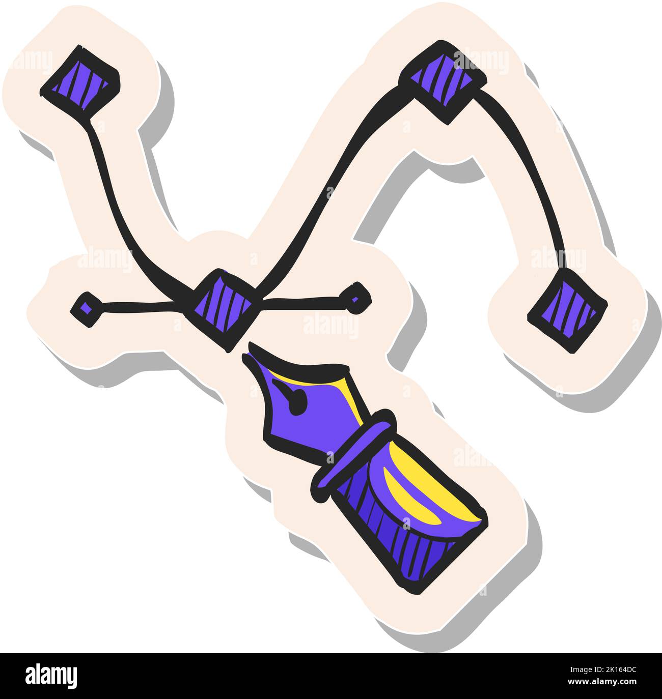 Hand drawn Bezier icon in sticker style vector illustration Stock ...