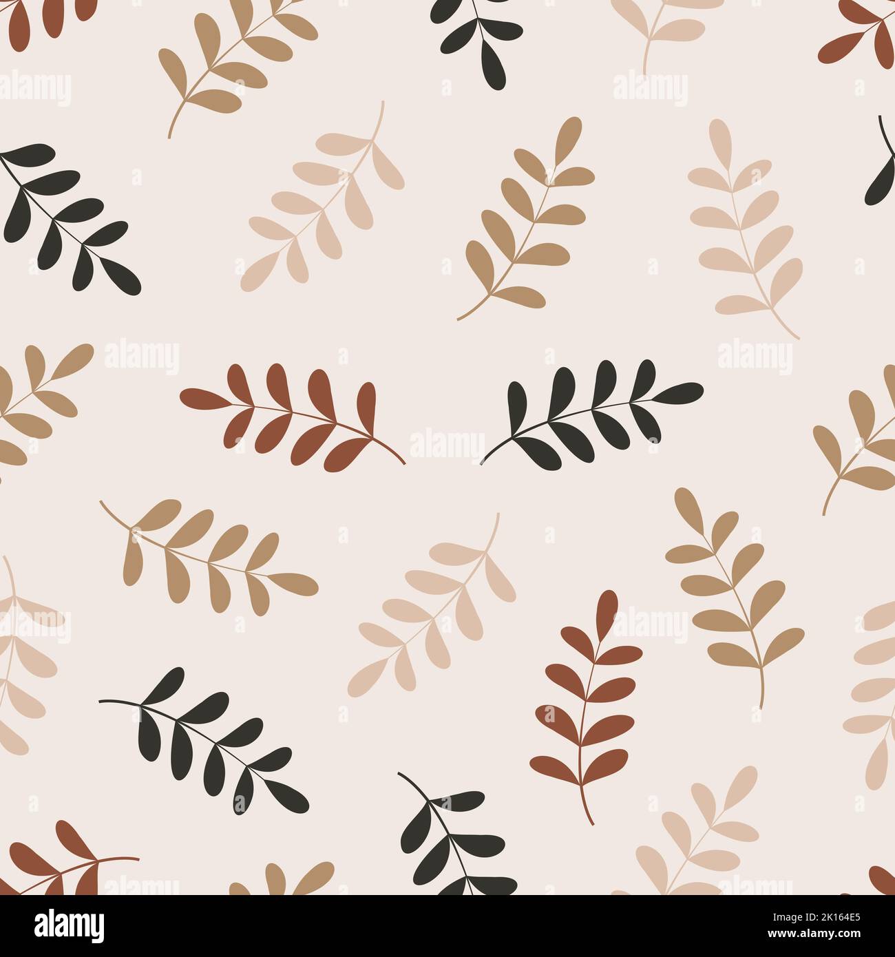 Trendy floral seamless pattern design. Abstract branches of leaves ...