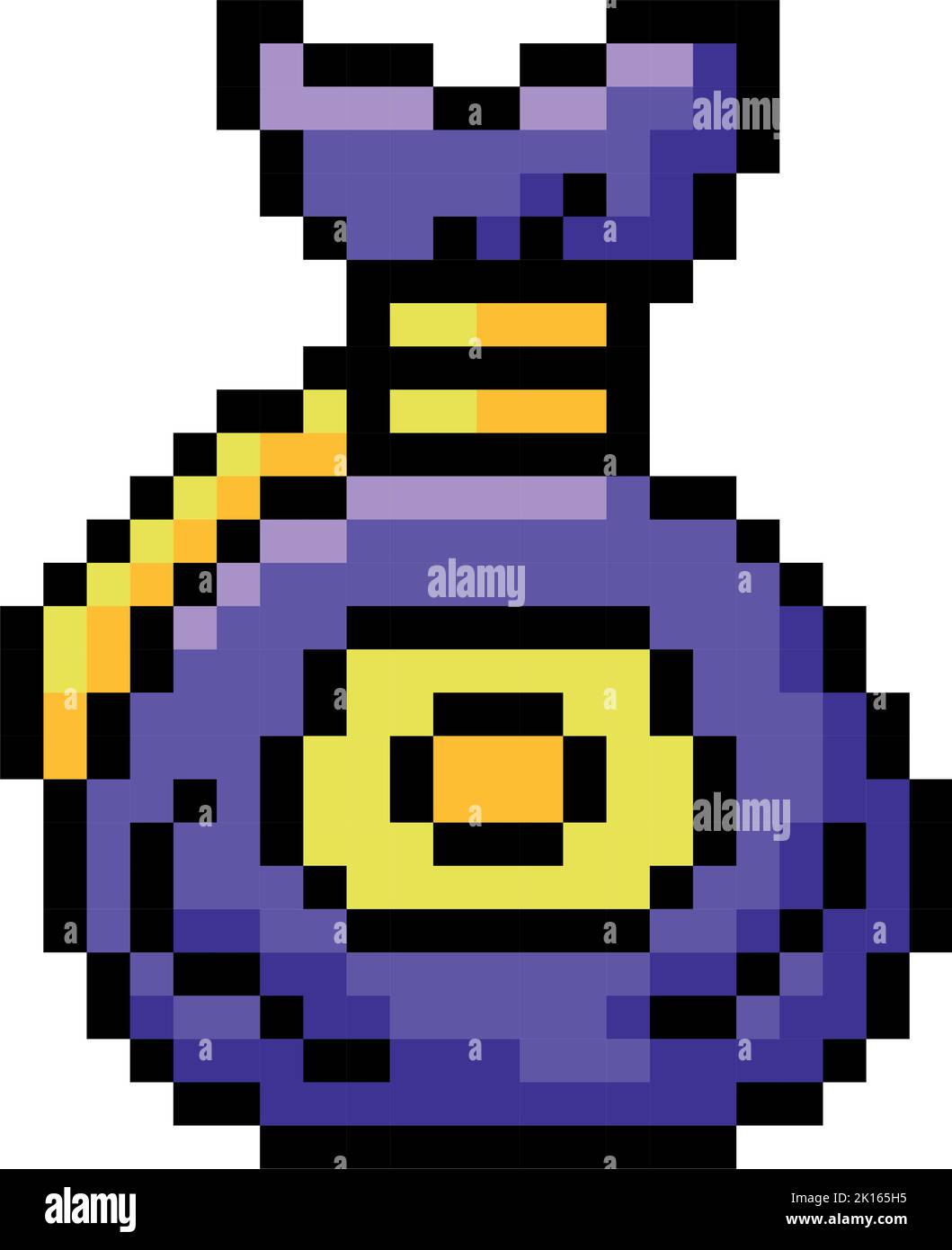 Isolated colored magic pouch videogame icon Pixelated style Vector Stock Vector