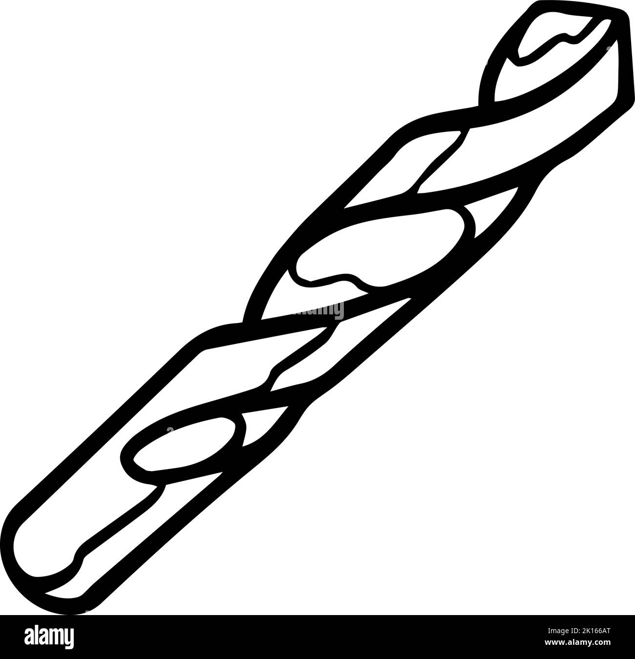 Dill bit icon. Woodworking tool. Hand drawn vector illustration Stock ...