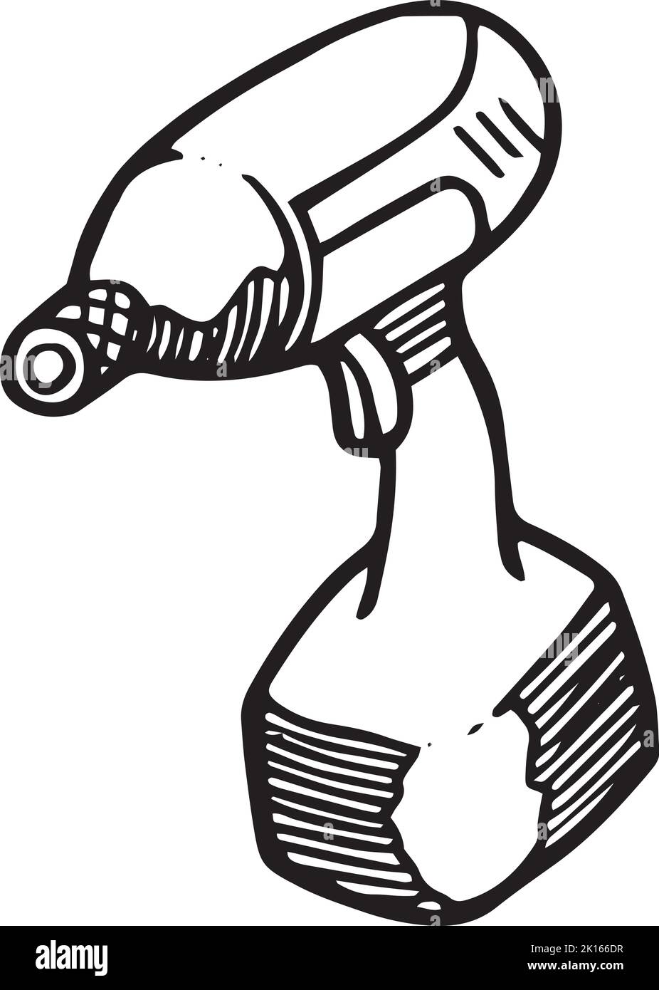 Electric impact driver icon. Hand drawn vector illustration