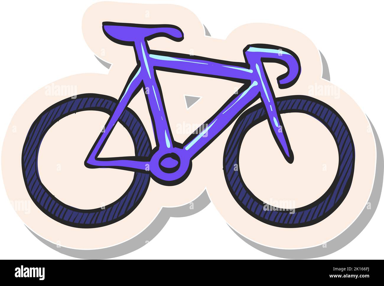 Hand drawn Track bike icon in sticker style vector illustration Stock ...