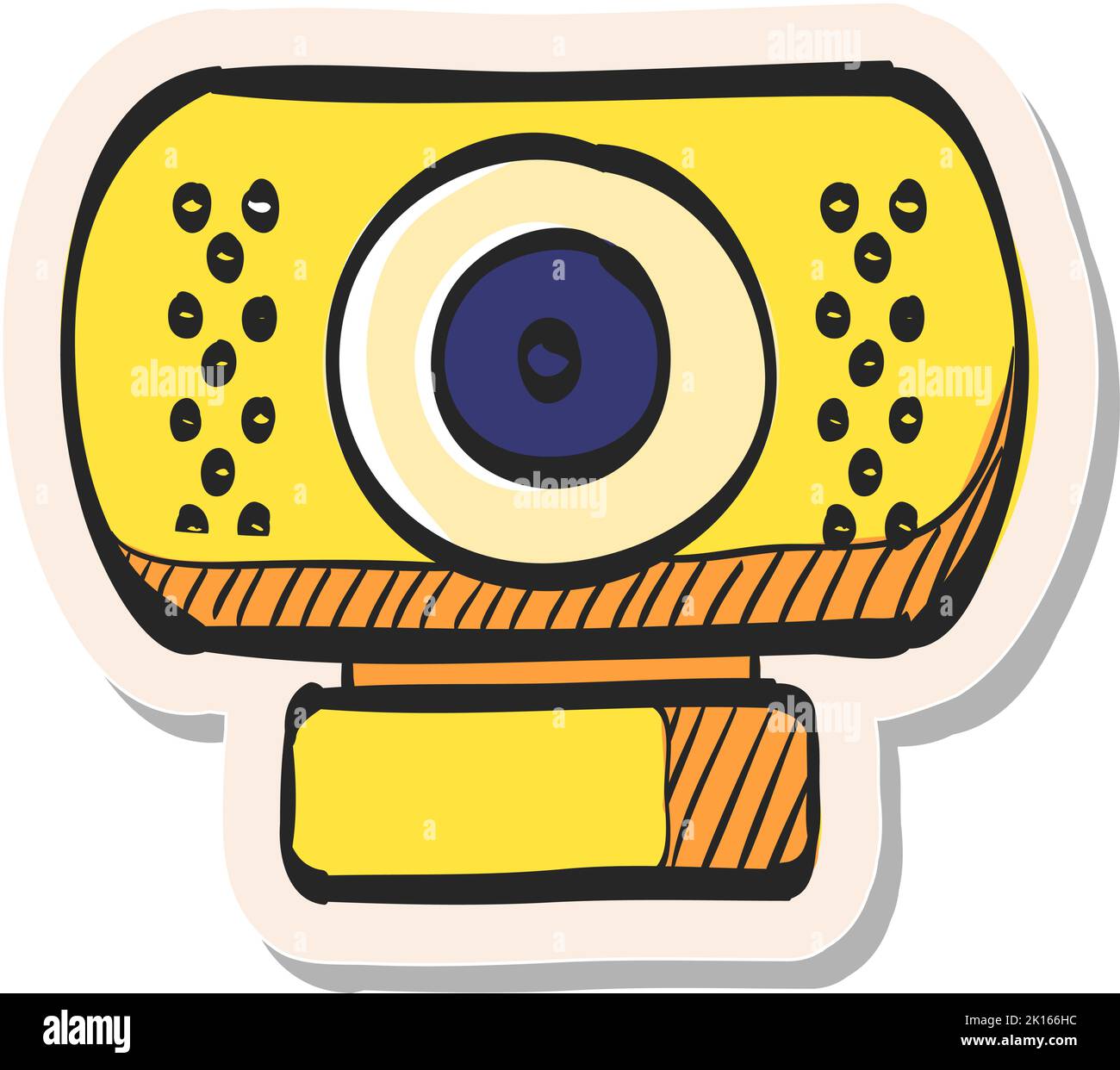 Hand drawn Webcam icon in sticker style vector illustration Stock ...