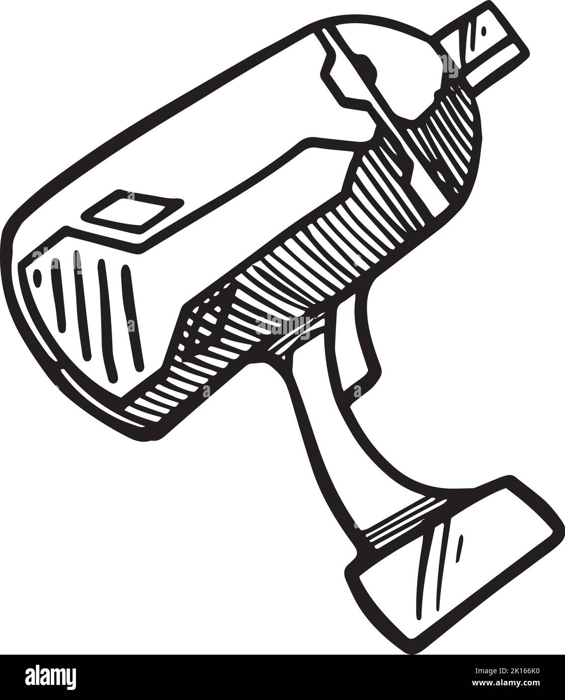 Electric impact driver icon. Hand drawn vector illustration