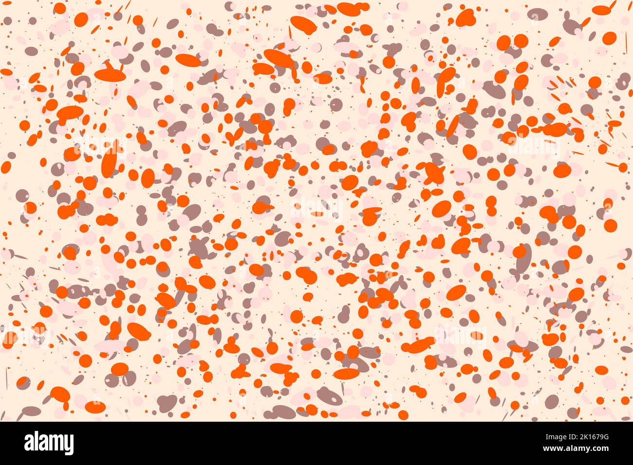 Colorful Abstract background made of paint droplets, blots and splashes. Pink, orange, brown colors. Vector illustration Stock Vector