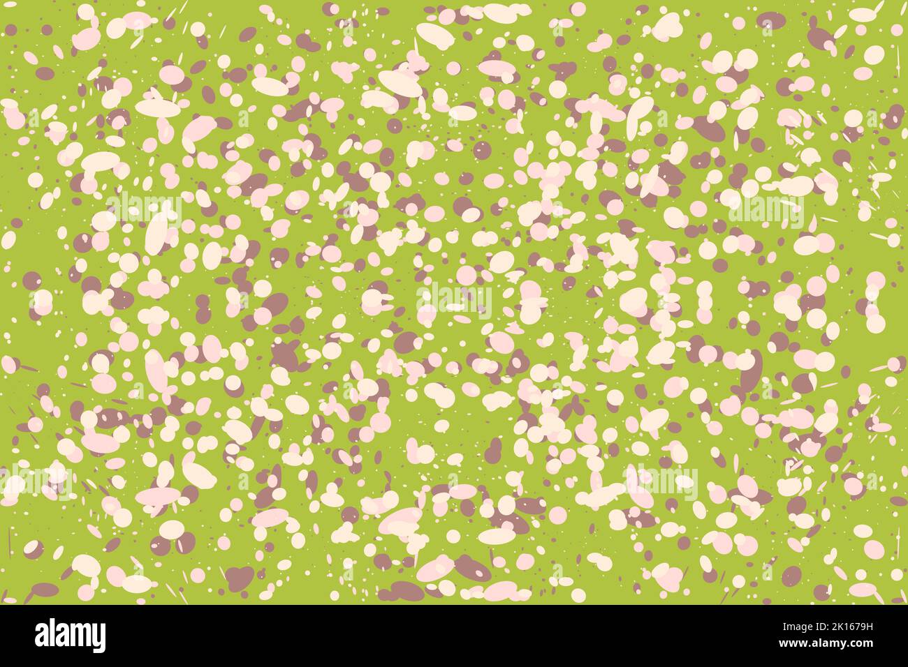 Colorful Abstract background made of paint droplets, blots and splashes. Green, pink and brown colors. Vector illustration Stock Vector