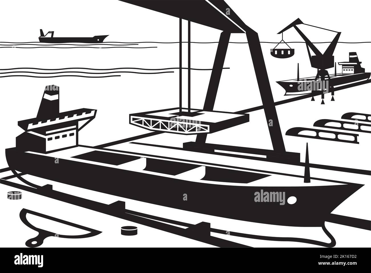 Shipyard With Docks And Cranes Vector Illustration Stock Vector Image shipyard-with-docks-and-cranes-vector-illustration-stock-vector-image