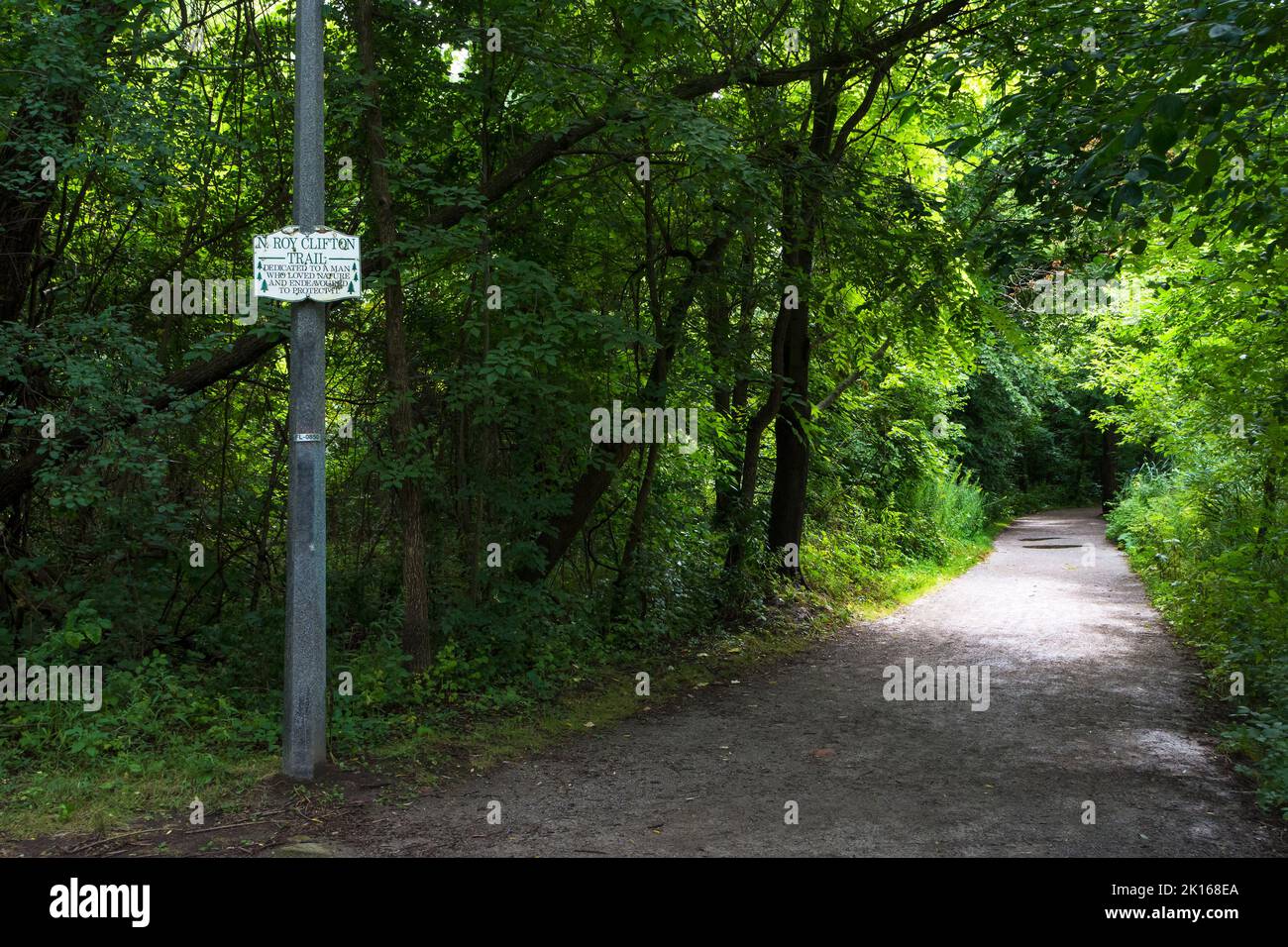 N. Roy Clifton trail in Mill pond park, Richmond Hill, Ontario, Canada Stock Photo