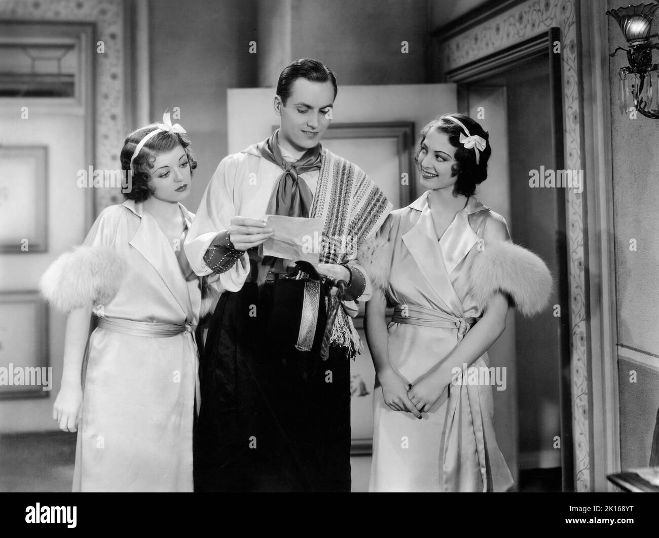 Joan Gale, Lanny Ross, June Gale, on-set of the Film, 'Melody in Spring', Paramount Pictures, 1934 Stock Photo