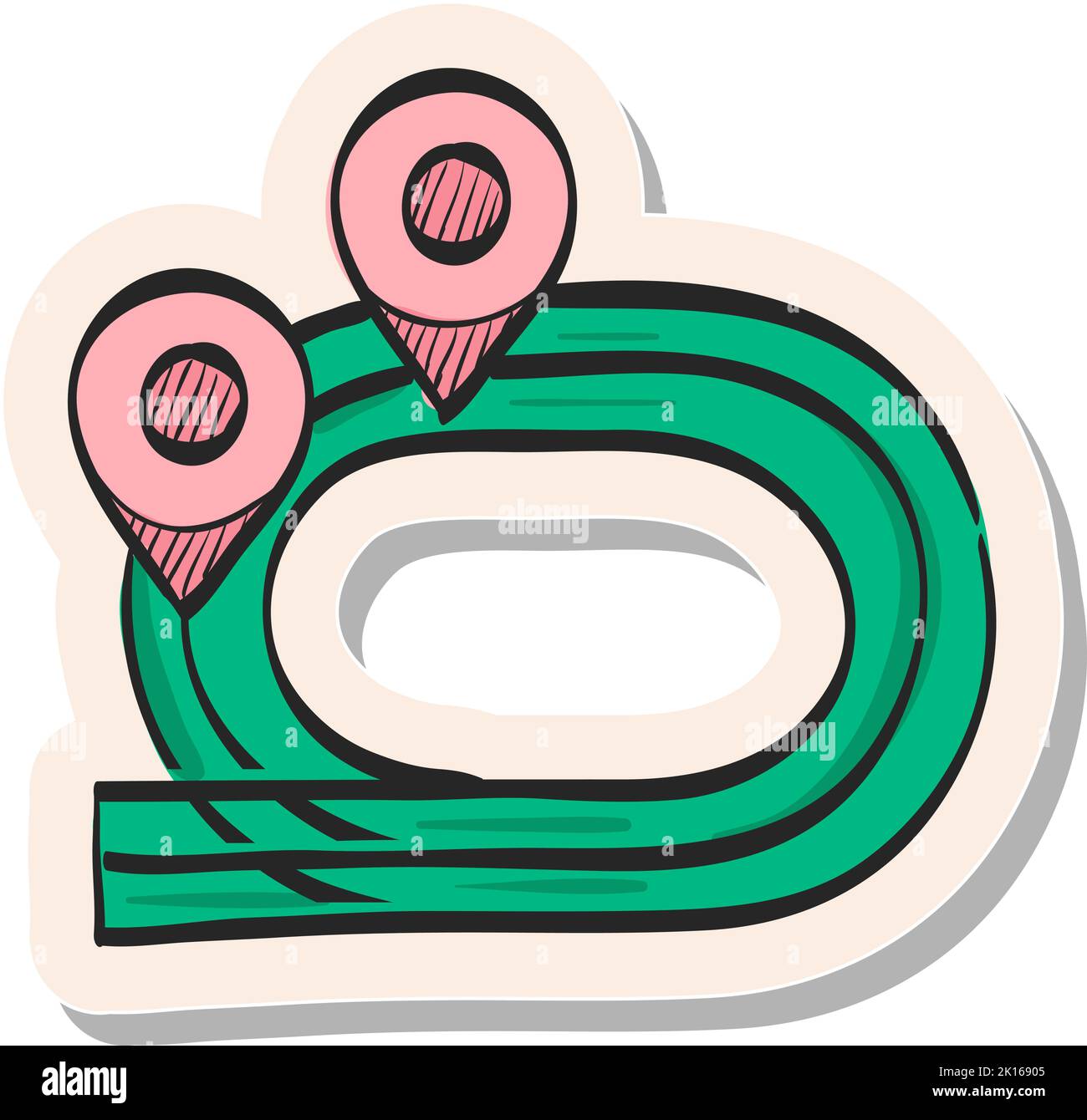 Hand drawn Sprinting field icon in sticker style vector illustration ...