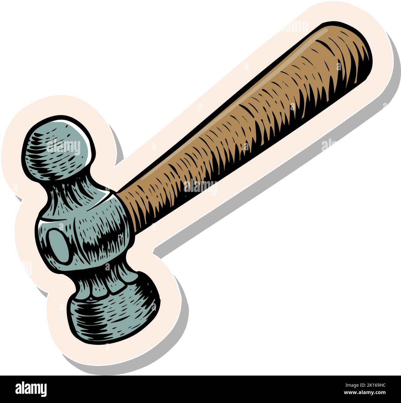 how to draw ball peen hammer/mallet hammer drawing 