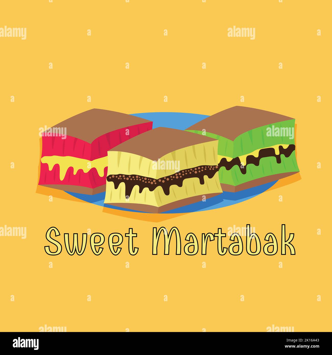 Illustration vector design of sweet Martabak is Indonesian street food ...