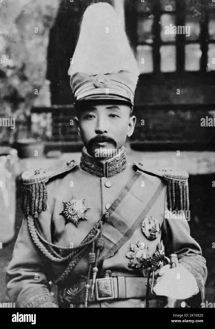 Portrait of Zhang Zuolin (1875–1928)  c1920, an influential Chinese bandit, soldier, and the warlord of Manchuria from 1916 to 1928, the military dictator of the Republic of China in 1927 and 1928. He was assassinated Huanggutun incident (June 4th,1928).  It was concealed as 'A Certain Important Incident in Manchuria'. Stock Photo