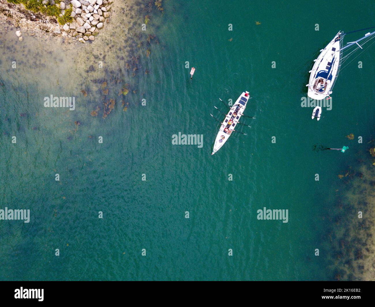 Drone shot of Hayling Island Harbour Stock Photo Alamy