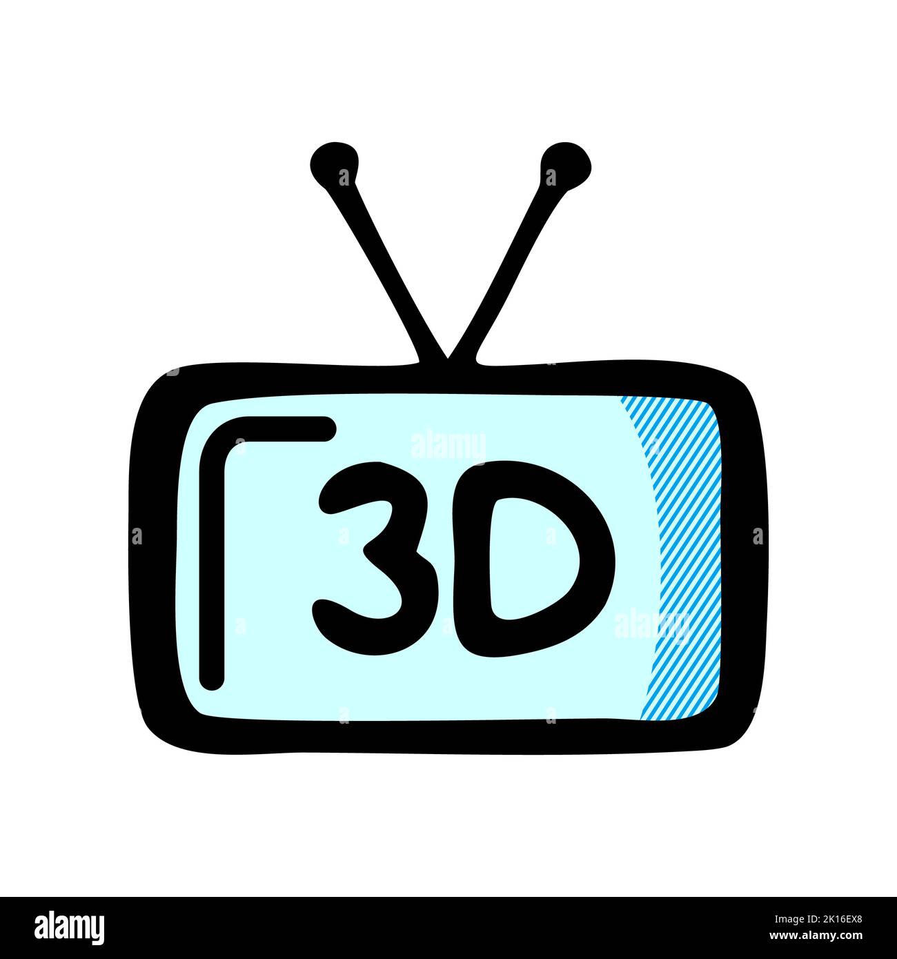 3d movie icon vector. Trendy flat 3d movie icon from cinema collection isolated on white background. Vector illustration can be used for web and mobil Stock Photo
