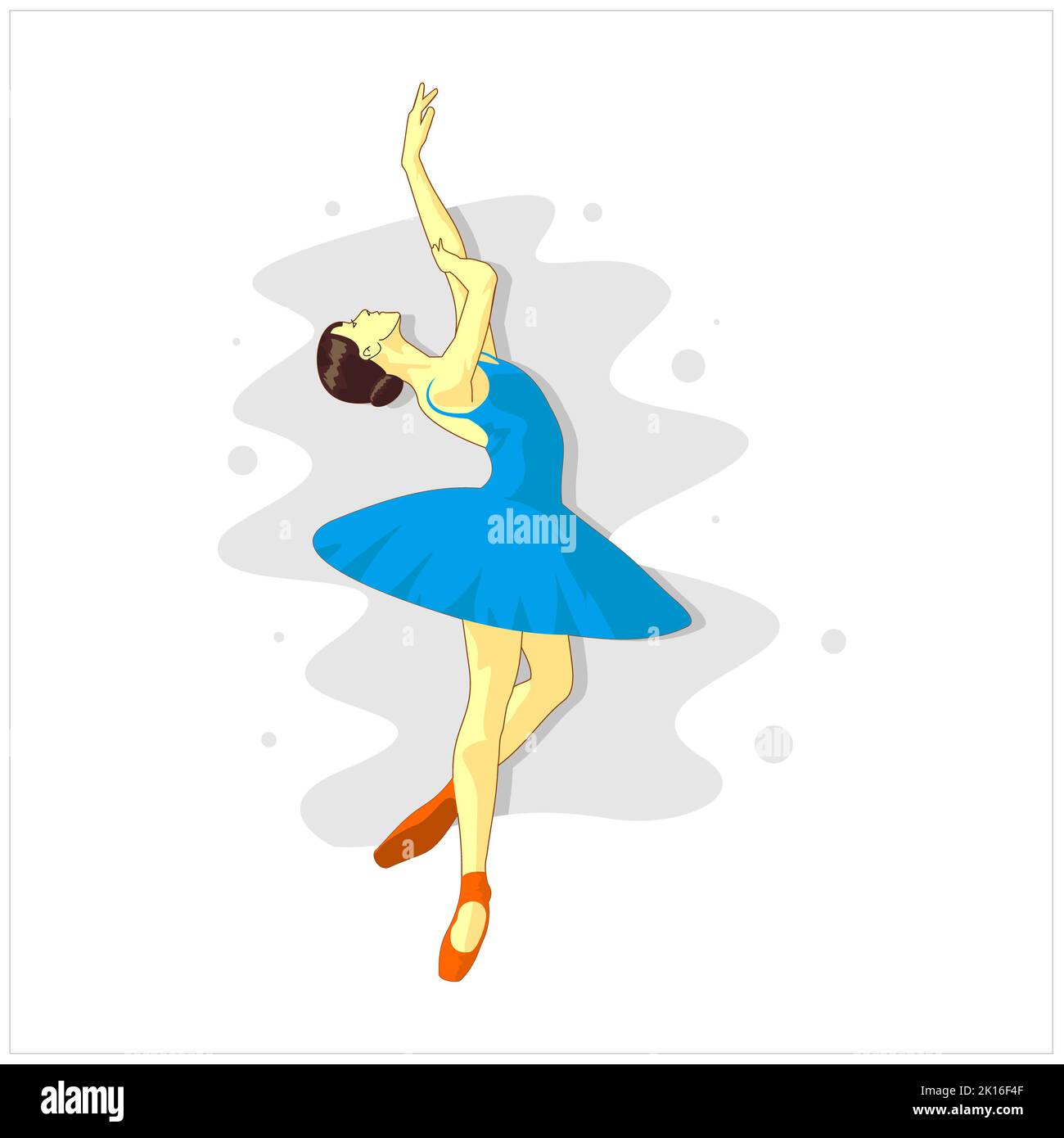 Ballerina in pointe shoes in a pink dress. Vector image of a ballerina