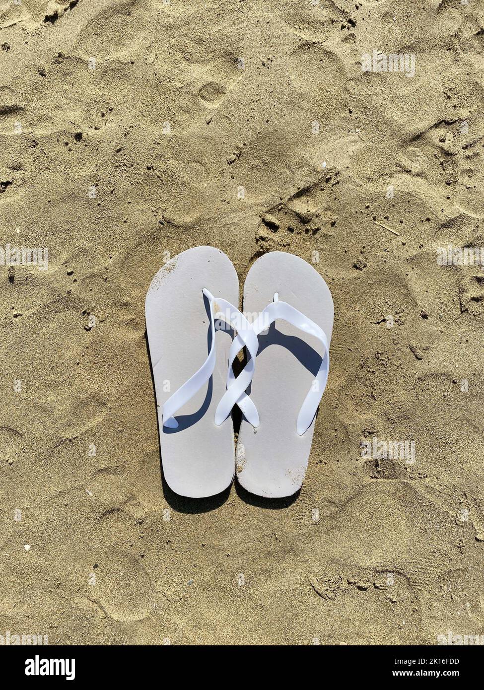 Flip Flop On The Beach Of Jesolo Stock Photo