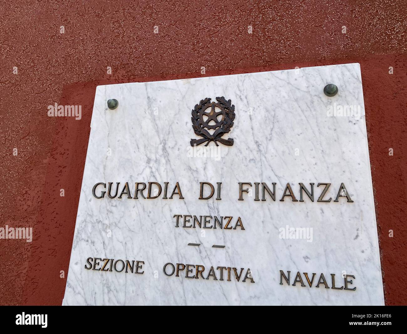 Shield Of The Guardia Di Finanza Stock Photo Alamy