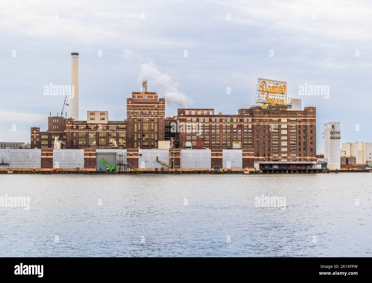 Domino Sugars Manufacturing Refinery in Baltimore Inner Harbor, Baltimore, Maryland. Stock Photo