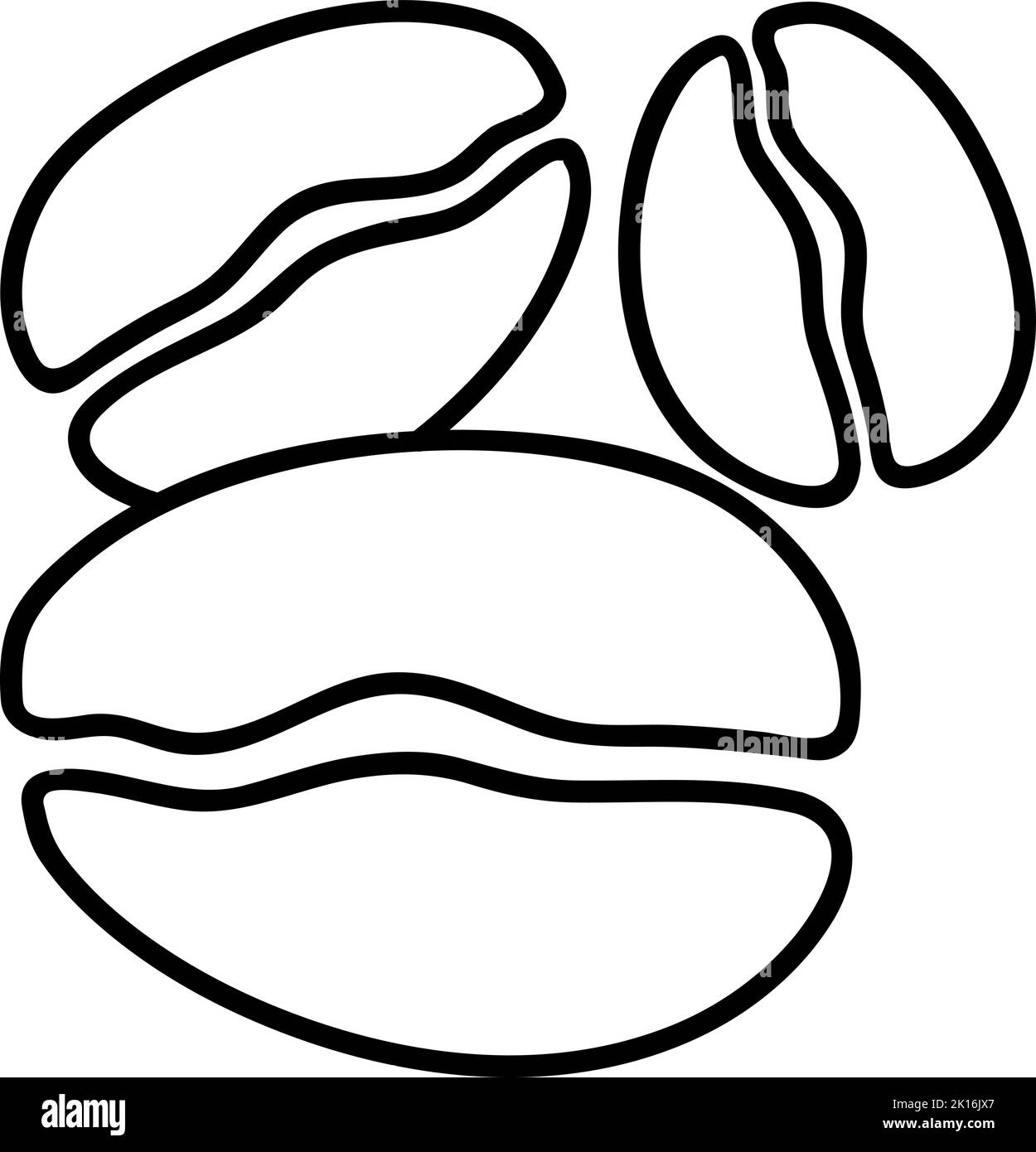 Coffee beans icon. Hand drawn vector illustration. Editable line stroke ...