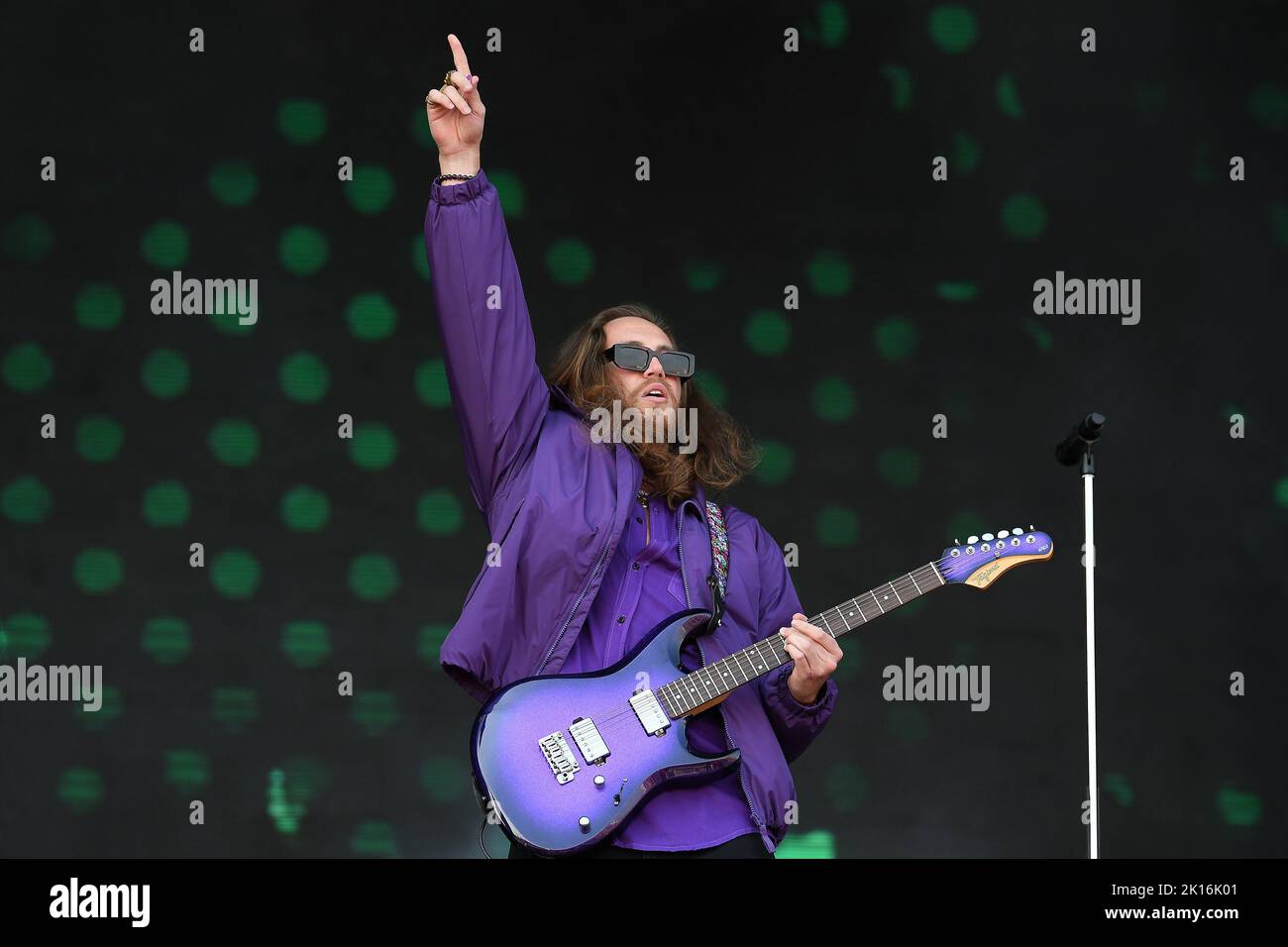 Rio de Janeiro, Brazil,September 9, 2022. Singer Vitor Kley, during his concert at Rock in Rio 2022, in the city of Rio de Janeiro. Stock Photo