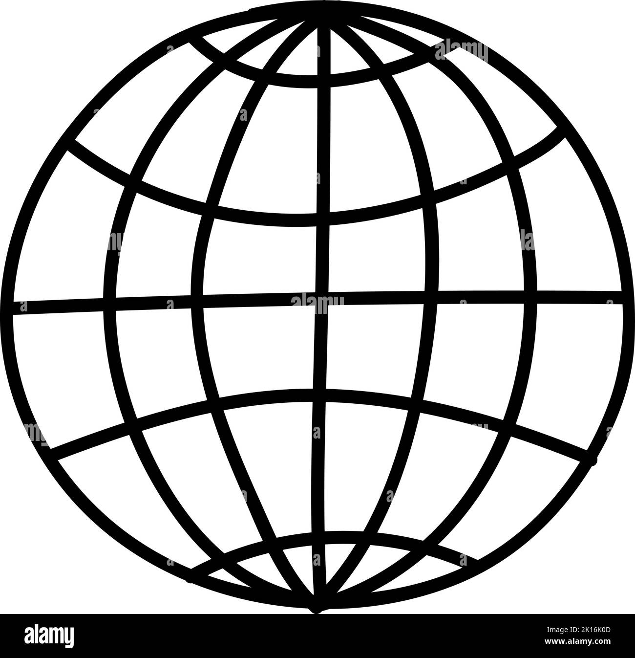 World icon. Hand drawn vector illustration. Editable line stroke Stock ...