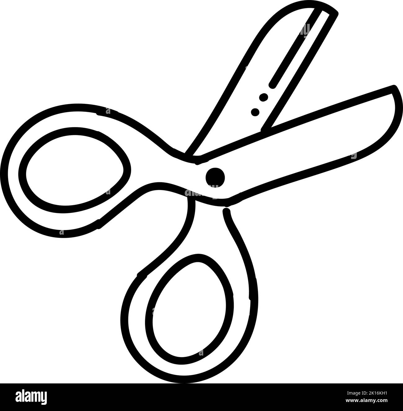 Scissor icon. Hand drawn vector illustration. Editable line stroke