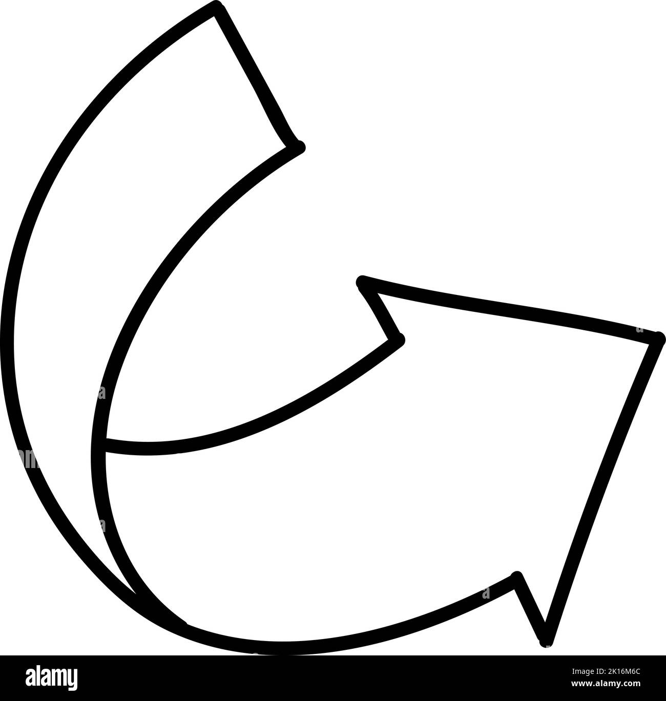 Arrow icon. Hand drawn vector illustration. Editable line stroke Stock ...