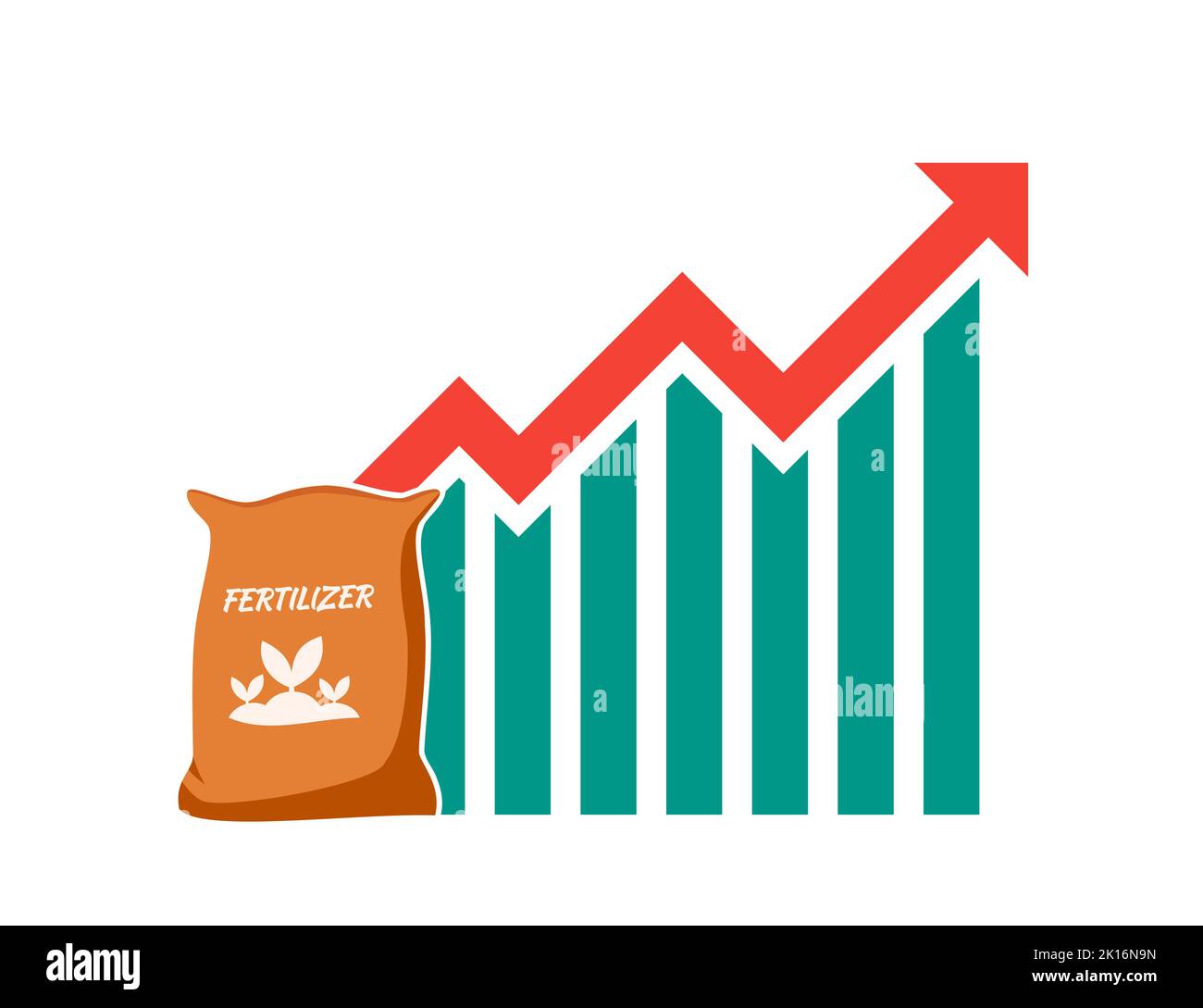 Plant Fertilizer Price or Demand Rise Up Stock Vector
