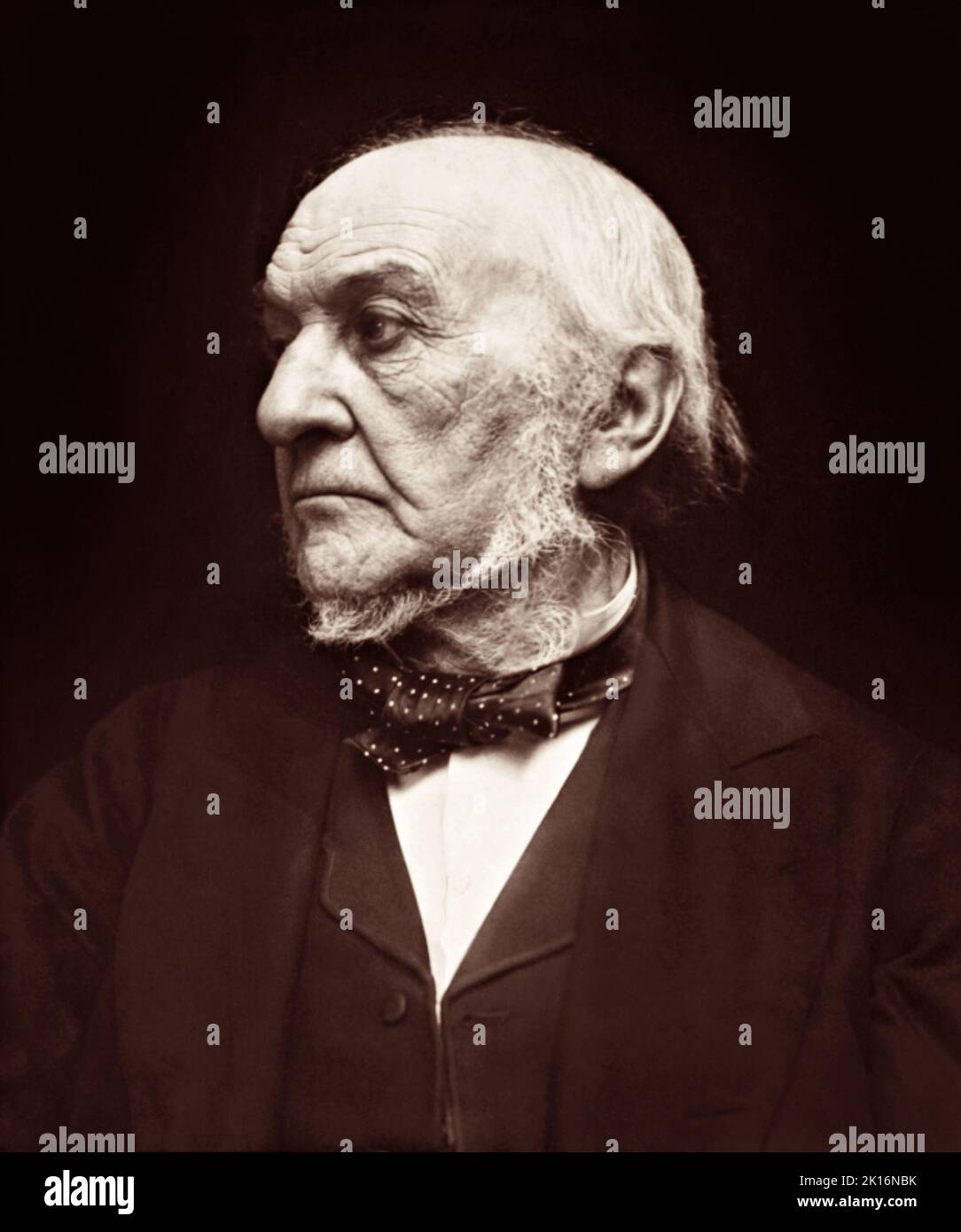William Ewart Gladstone (1809-1898), four-time British Prime Minister during the Victorian era of the 19th century. Stock Photo