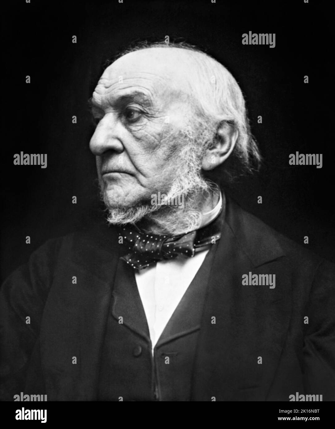 William Ewart Gladstone (1809-1898), four-time British Prime Minister during the Victorian era of the 19th century. Stock Photo