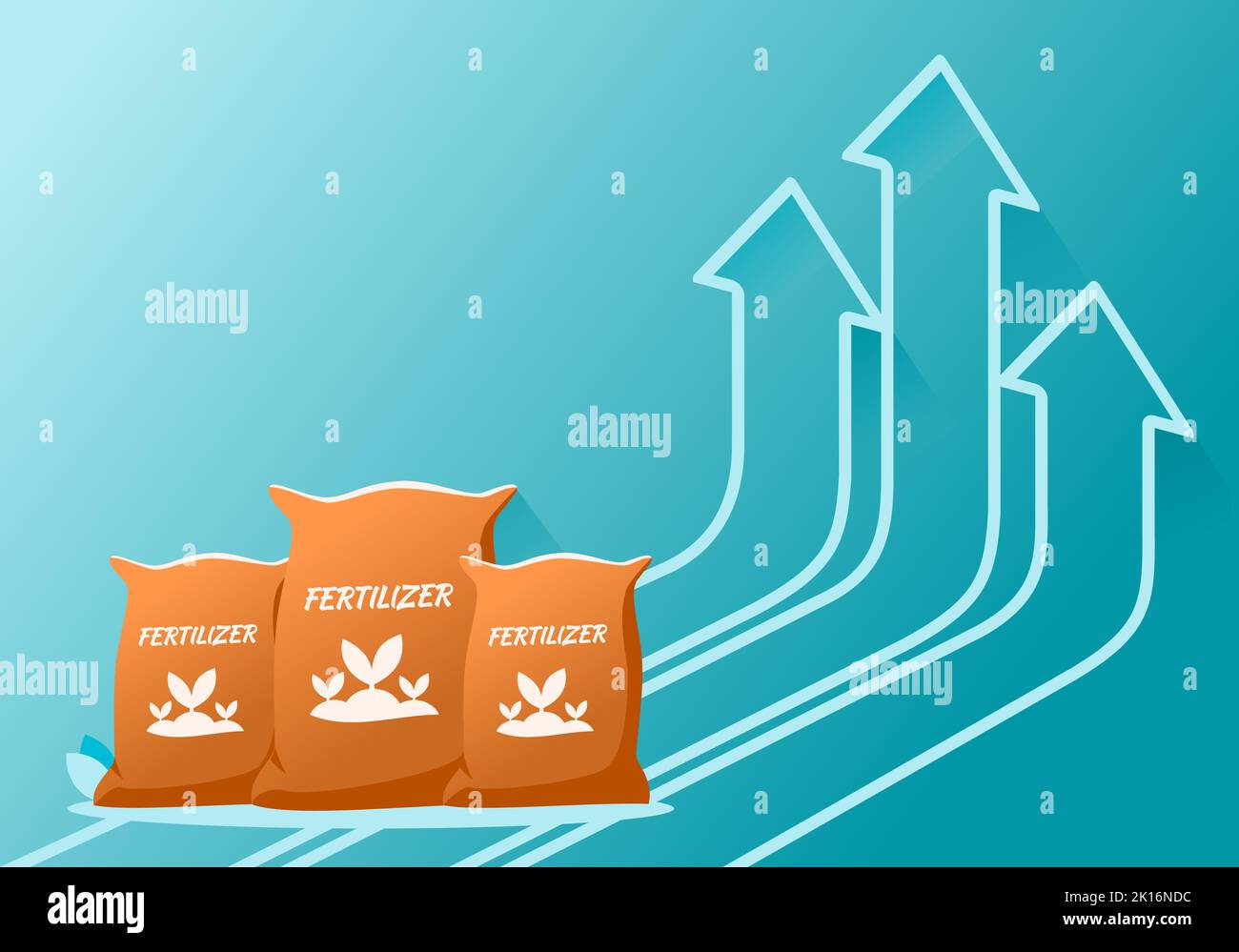 Plant Fertilizer Price or Demand Rise Up Stock Vector