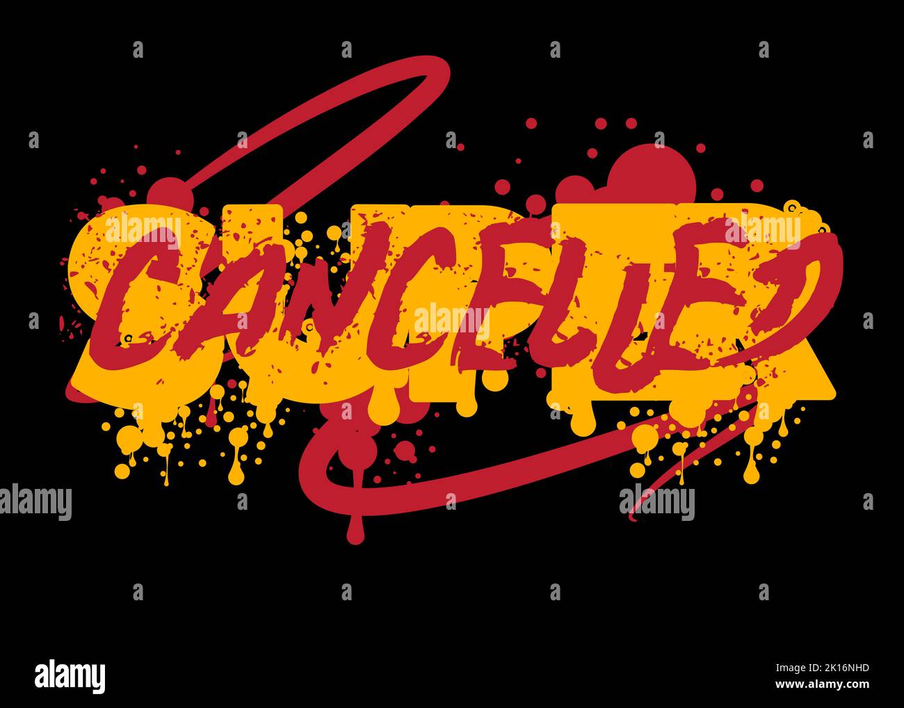 Cancelled. Graffiti tag. Abstract modern street art decoration