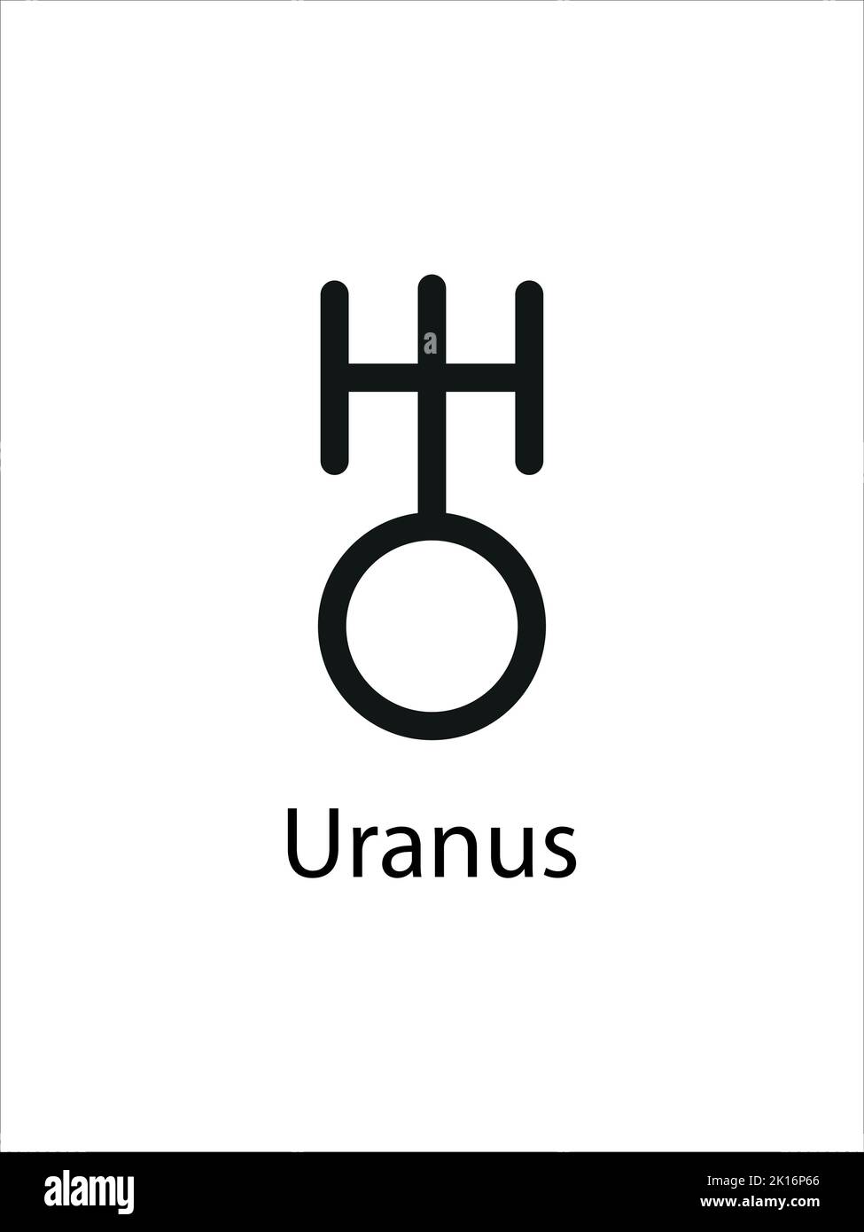 Uranus Symbol of Planets. Solar system for astrology, astronomy. Vector illustration. Stock Vector