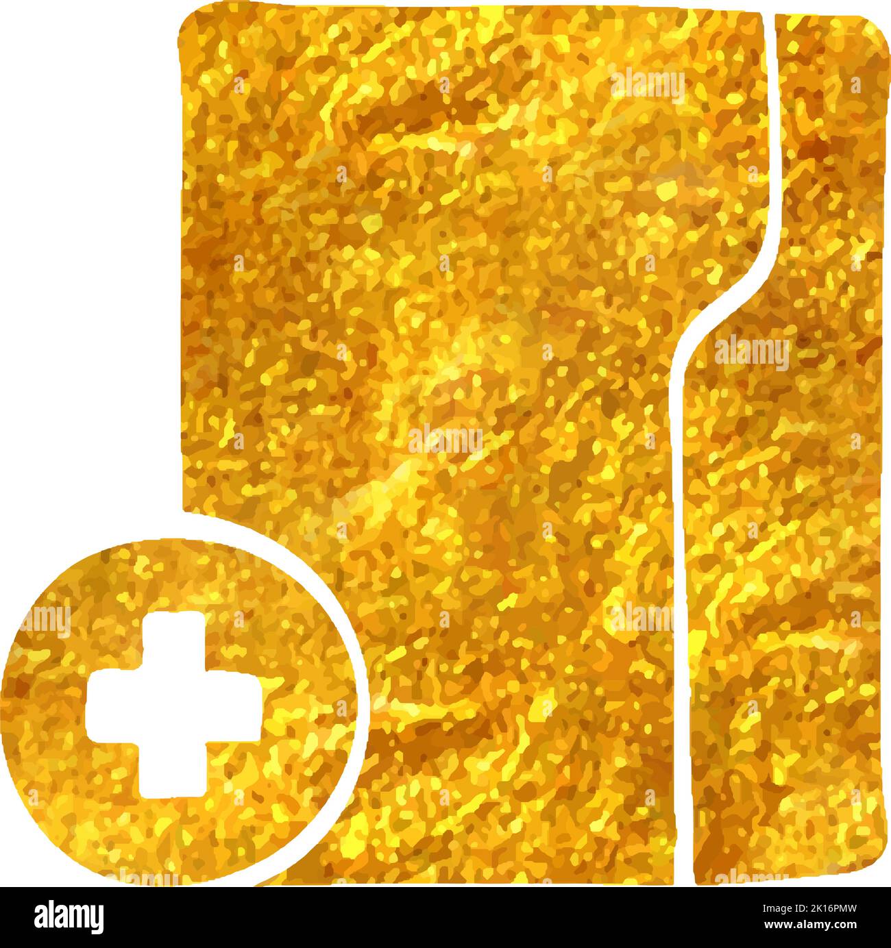 Hand drawn Folder icon in gold foil texture vector illustration Stock ...