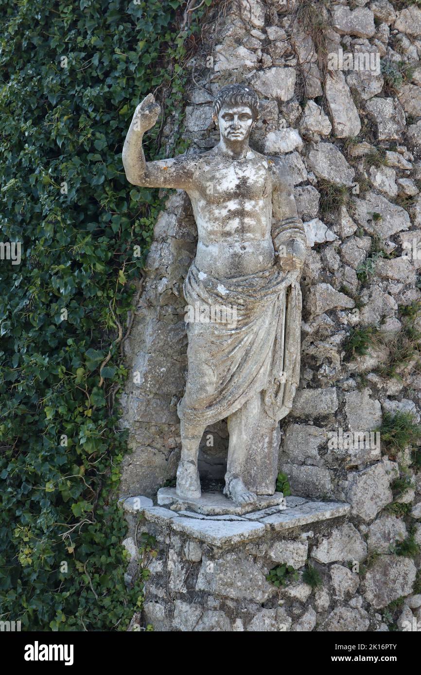 Anacapri - Statua sulla terrazza di Monte Solaro Stock Photo