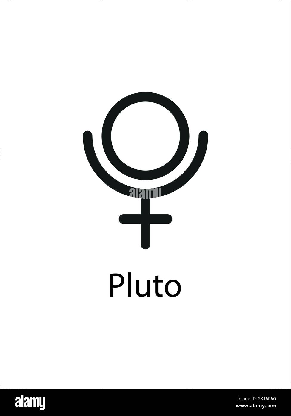 Pluto Symbol of Solar system for astrology, astronomy. Vector