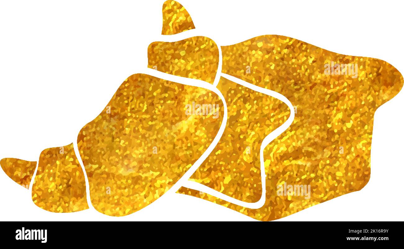 Hand drawn Bakery icon in gold foil texture vector illustration Stock ...