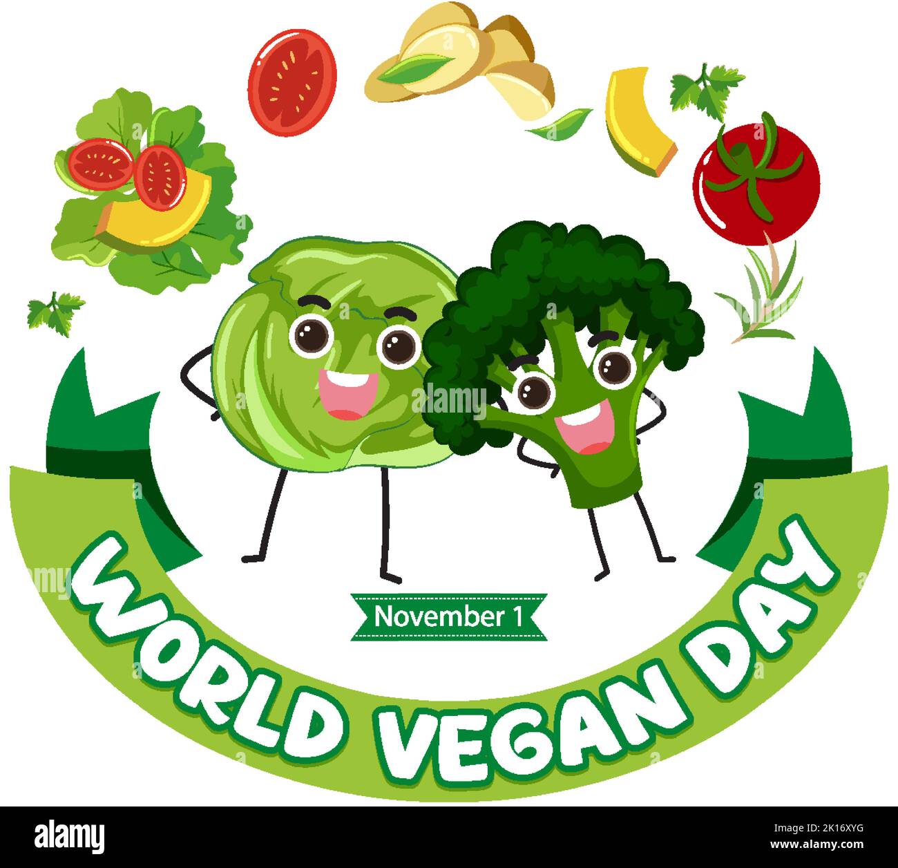 World Vegan Day Logo Concept illustration Stock Vector Image & Art - Alamy