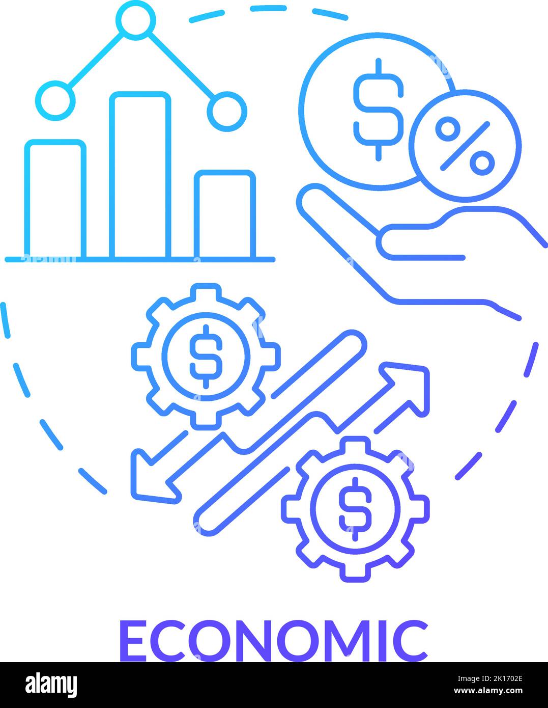 Economic blue gradient concept icon Stock Vector