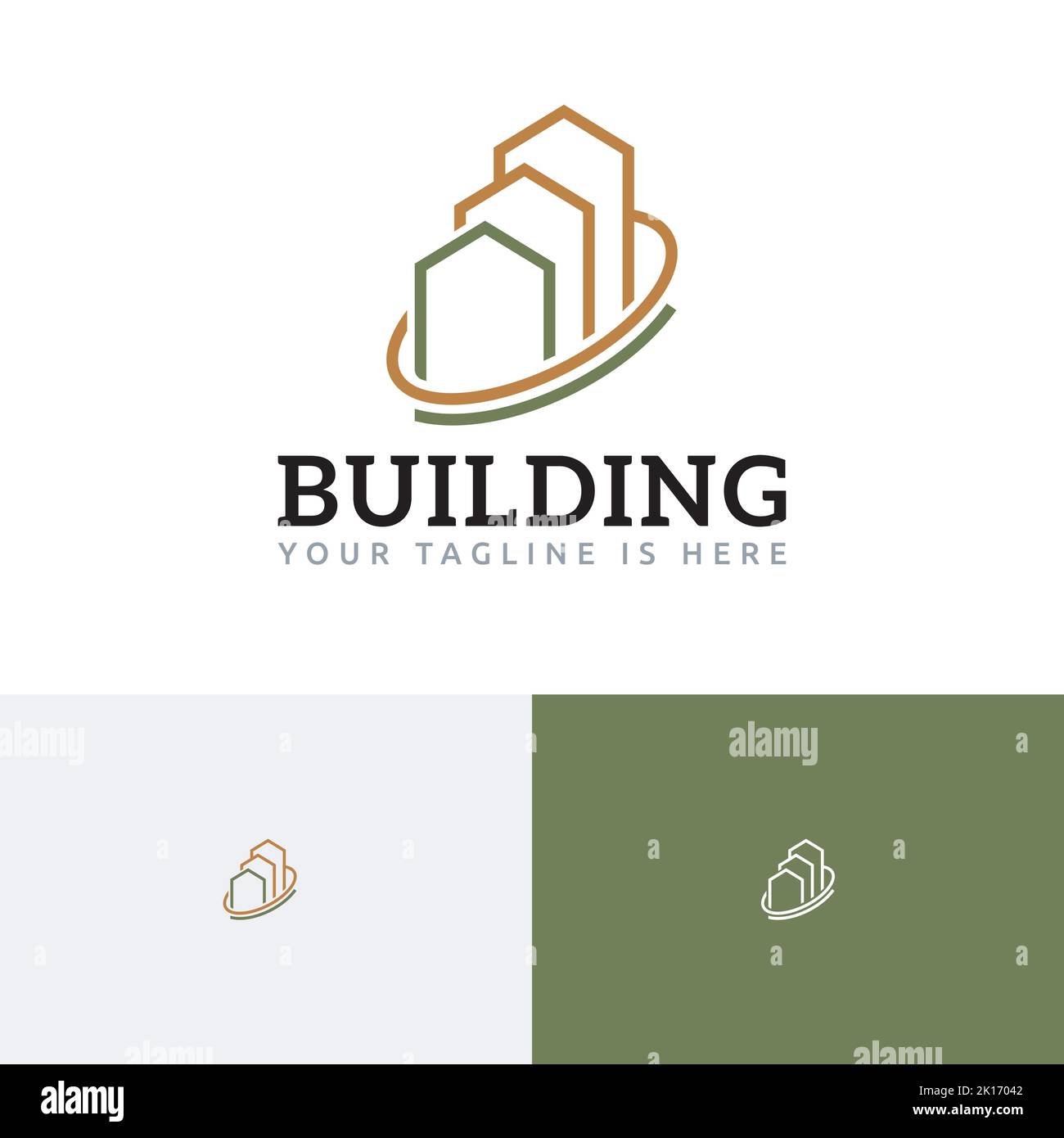 Building House Home Realty Residential Real Estate Outline Logo Stock