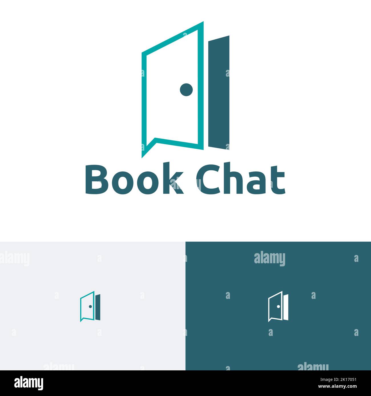 Book Chat Hotel Door Message Order Logo Stock Vector